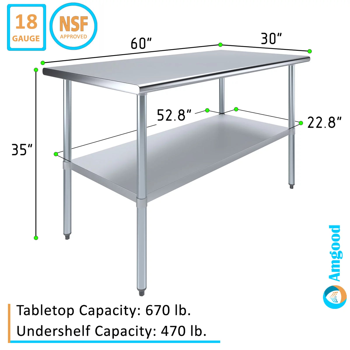 Stainless Steel Work Table with Undershelf N540184