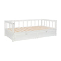 White Wood Storage Trundle Daybed F69470