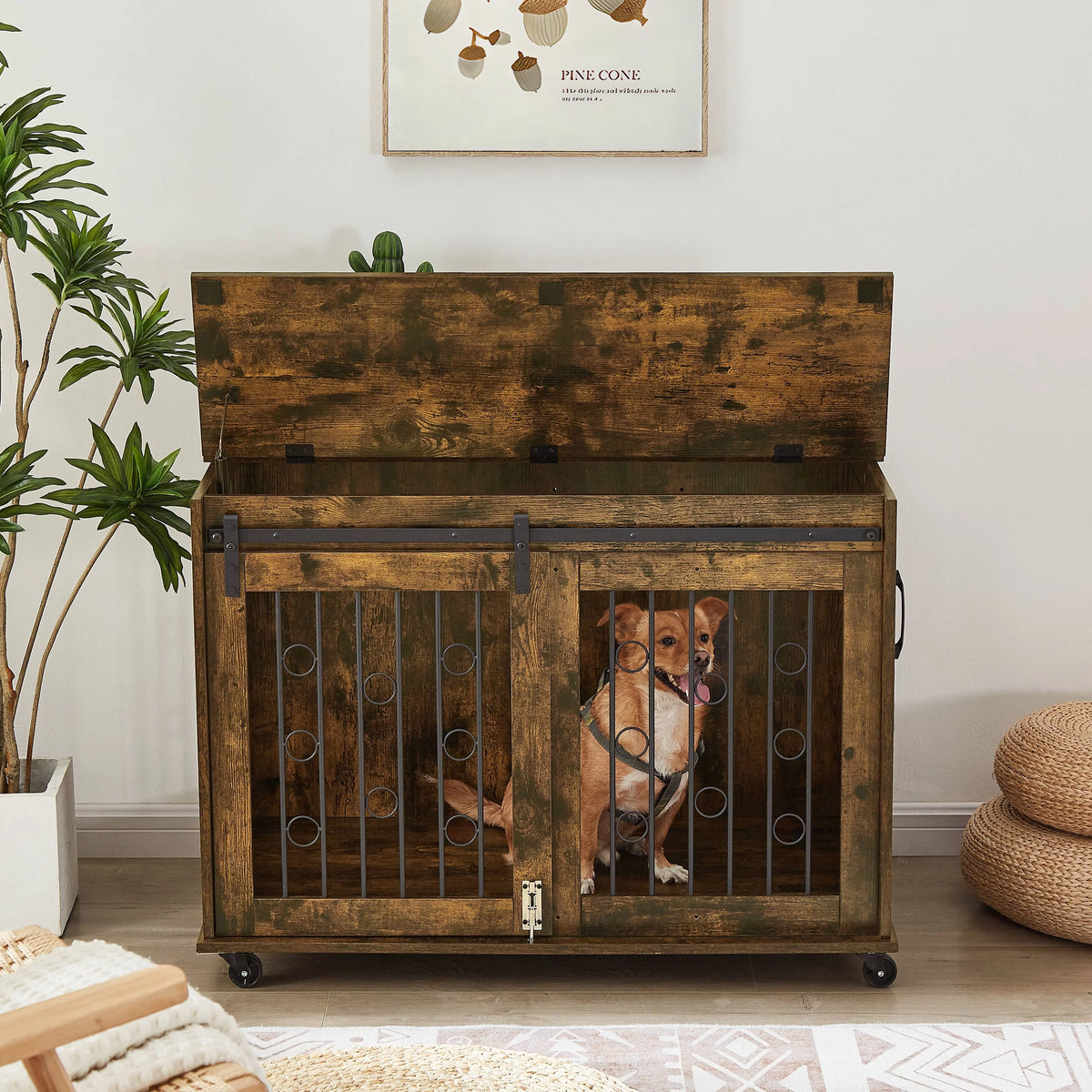 39" Dog Crate with Partition and Sliding Door R852833