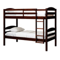Twin-over-Twin Solid Wood Bunk Bed Frame in Espresso N4121