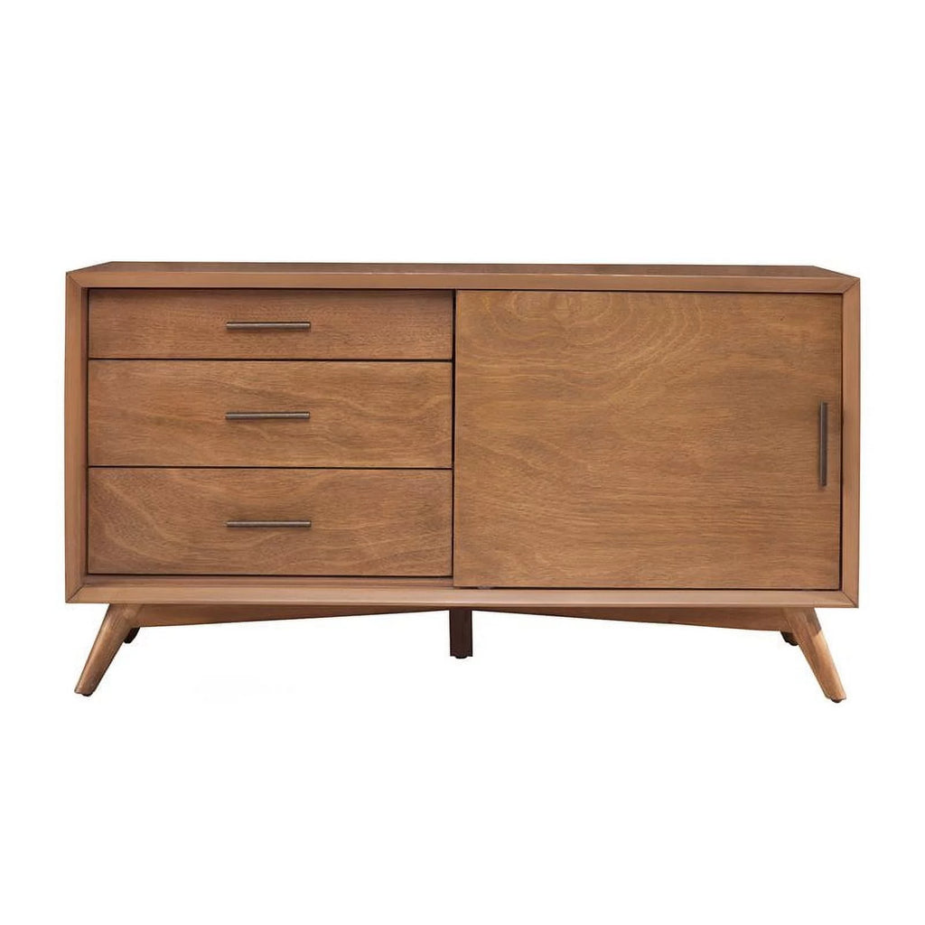 3 Piece Small TV Console Full Size Panel Bed & Nightstand E55222