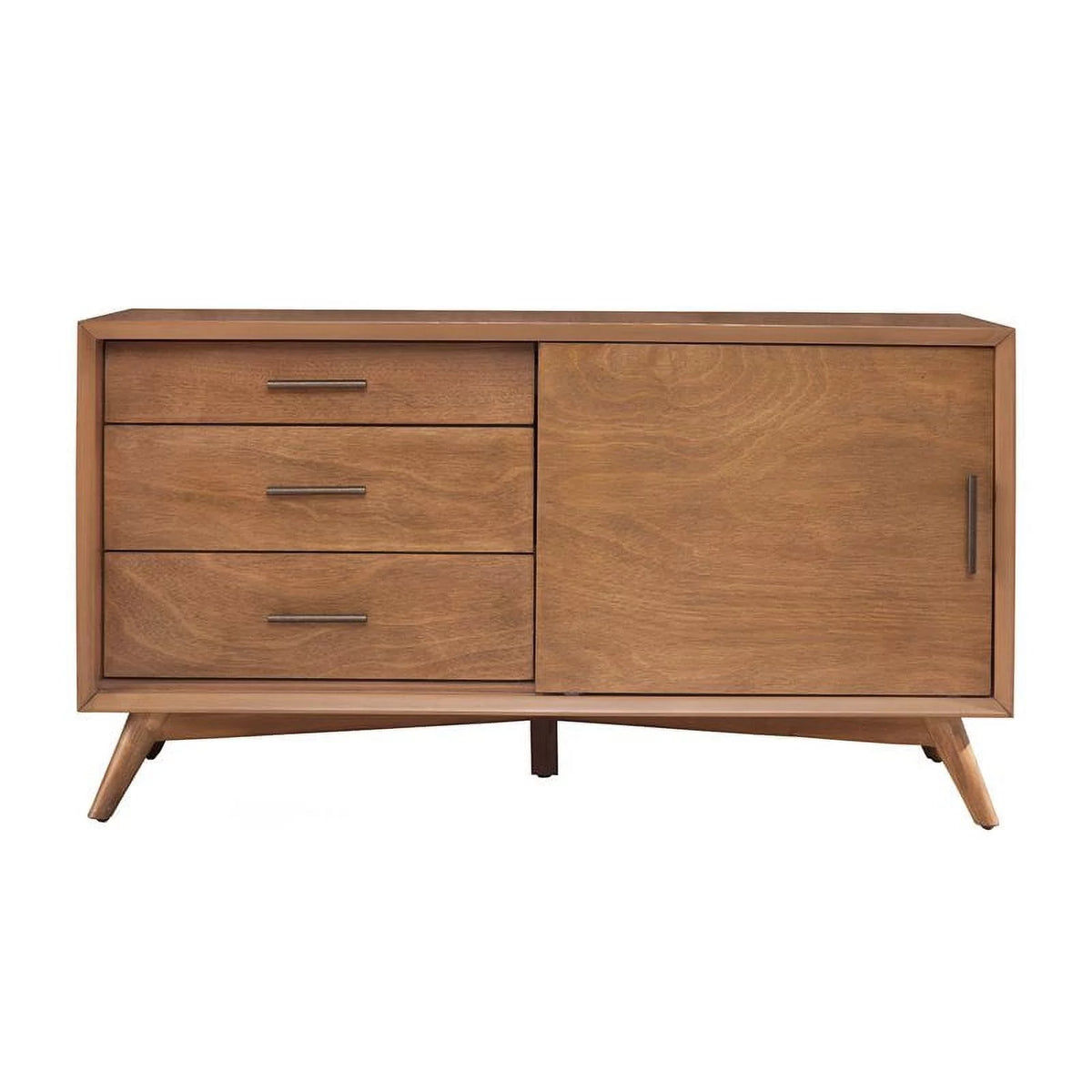 3 Piece Small TV Console Full Size Panel Bed & Nightstand E55222